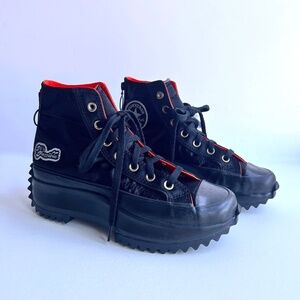 NEW Converse Run Star Hike High 'It's Possible Satin' Black Platform Womens  7.5